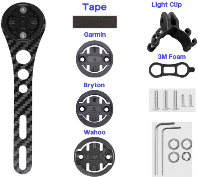 블랙 인크 로드 카본 핸들바 일체형 스템 마운트 바이크 사이클링 자전거 프레임 포크 부품, 색상: 1. computer stand, 1개