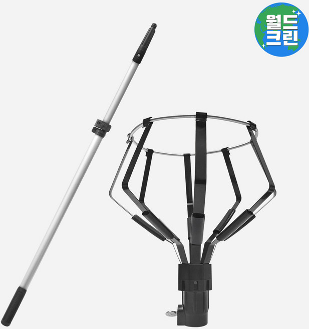 월드크린 홀더락 전구 교체 갈이 특대+사선 A캡 알루미늄 장대 1.6M 전등 조명 천장 복층 집게 봉 막대기, 홀더락전구갈이특대+A캡알루미늄장대1.6M, 1세트