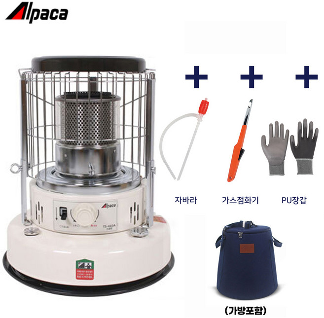 국산 태서전기 알파카 석유히터 TS-460A 스마트 전용가방포함 캠핑 난로 동계 심지 곤로 등유 낚시 겨울 야외, 1개