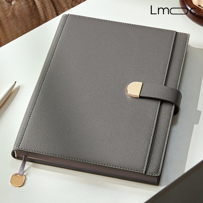 루미시에르 클래식 가죽 만년 다이어리 A5 플래너 노트, 스톤그레이