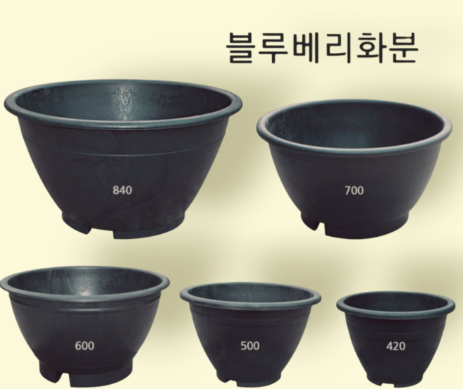 화분 원형 고무다라 고강도 물빠짐밑면타공 블루베리 조경수 식재 대야 작물재배 비료만들기, 1개, 고무다라 원형화분 (블루베리) 420ΦXH290