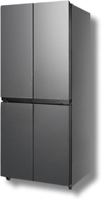 델로프 4도어 냉장고 스탠드형 가정용 원룸 냉동고 야채 과일 쌀 다용도, 408L, 스틸그레이