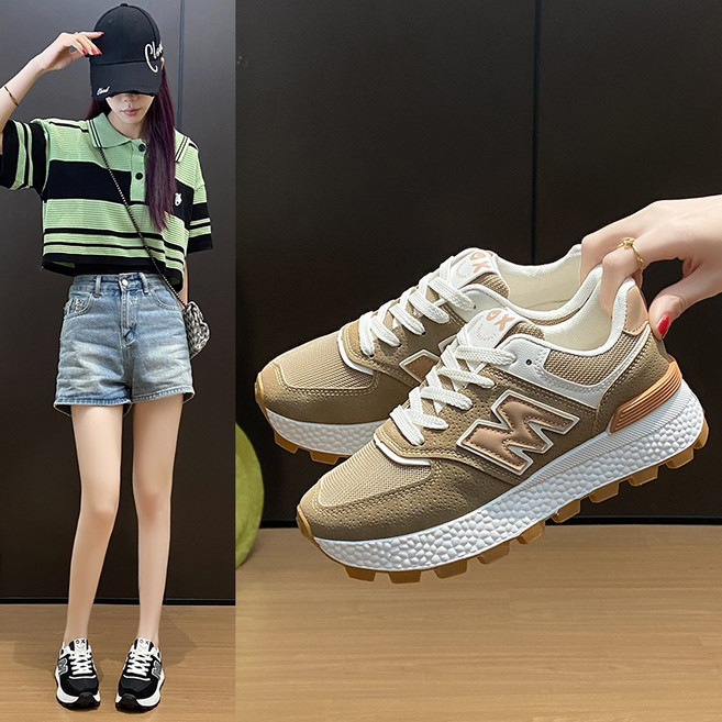 여성 운동화스니커즈 트레킹화 통풍 런닝화 두꺼운 바닥 미끄럼 방지 신발