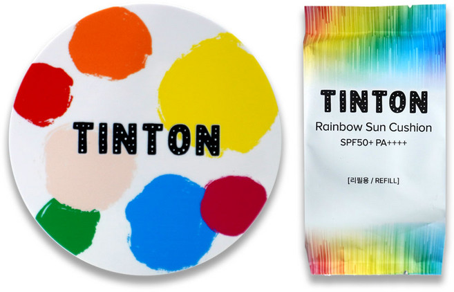 틴톤(틴톤) 틴톤 레인보우 대왕 쿨링 선쿠션 본품 1개(케이스랜덤)+리필 1개, 1개