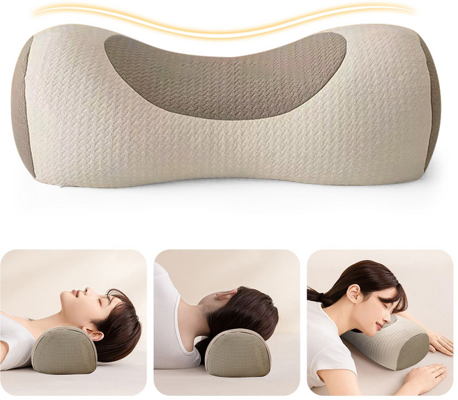 kemei 3D 인체공학 거북목 경추베개 수면 보조 통기성 메밀 베개, 1개, 아이보리