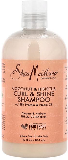 시어모이스쳐 컬 앤 샤인 샴푸 굵고 컬이 있는 모발 코코넛 & 히비스커스 384ml(13fl oz), 1개, 384ml