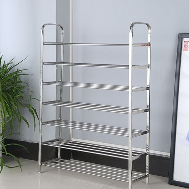 가팡 조립식 스틸 신발장 7단 소형, 실버, 1개