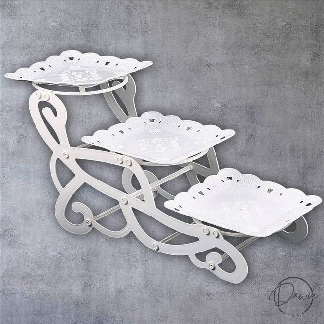 다원 3단 디저트 트레이 사각 홈파티