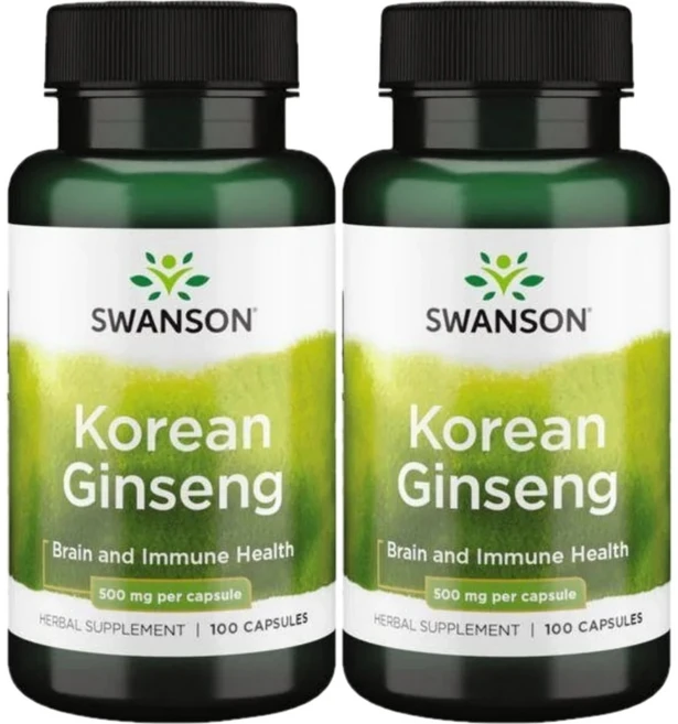 스완슨 한국 인삼 500mg, 2개, 100정 - 쿠팡