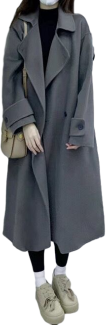 그레이 모직 코트 가을 겨울 모직 코트 여성 자켓 0C906