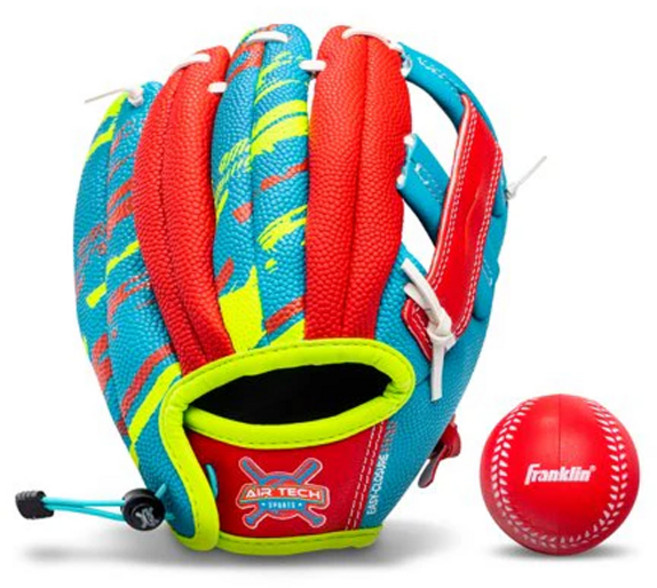 프랭클린 어린이 글러브 세트 22890 에어테크 9인치 아동 야구 캐치볼 실내놀이, 1개, 단품