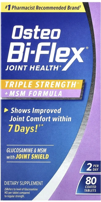 몸관리하세요 겨울입니다 Osteo Bi-Flex 관절 건강 트리플 스트렝스 + MSM 포뮬라 코팅 정제 80정 특별관리진행, OsteoBi-Flex관절건강트리플스트렝스+MSM포뮬라, 1개 - 쿠팡