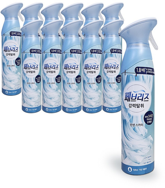 페브리즈 에어 공기탈취제 린넨스카이 / 맑은하늘바람, 165g, 12개