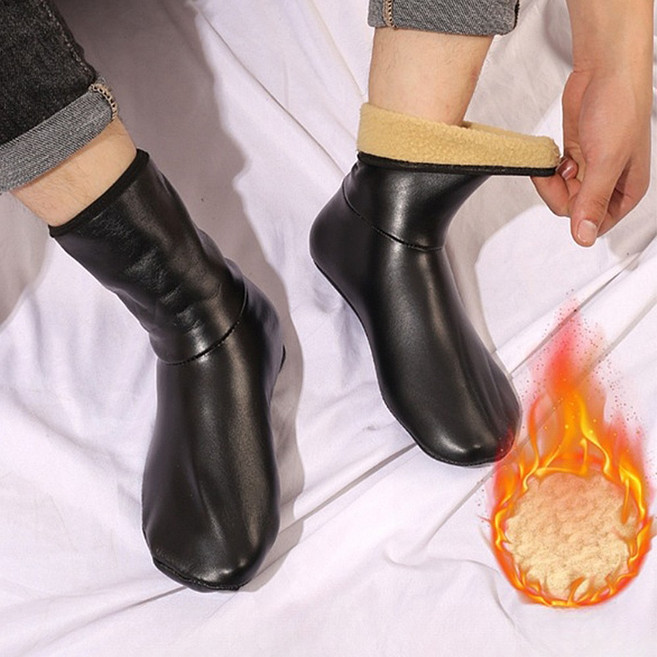 남성용 방한 하이탑 가죽 덧신양말 2가지사이즈