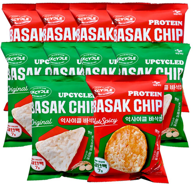 CJ 익사이클 바삭칩 45g X 10봉 (오리지널 5봉/핫스파이시 5봉)