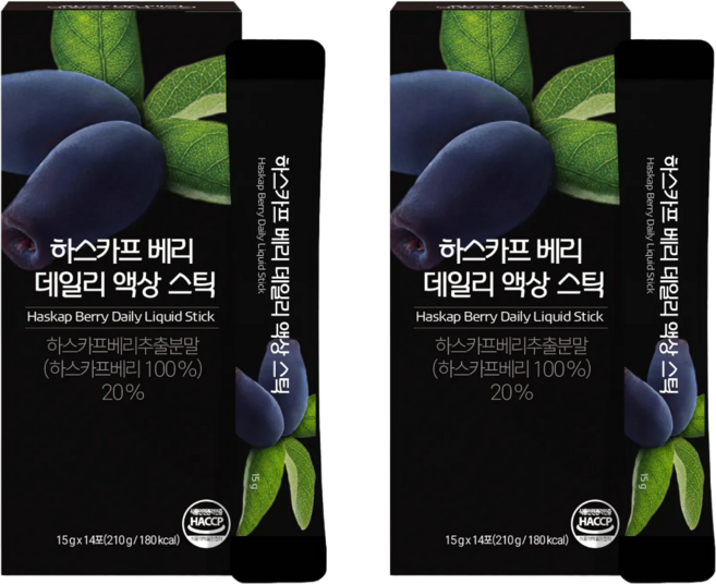 하스카프 베리 액상 스틱 리얼 하스카프베리 100% 즙 100, 2개, 210g