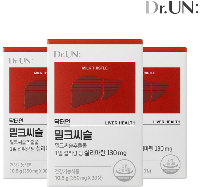 닥터언 밀크씨슬 프리미엄 간 건강 프랑스산 순수 밀크씨슬, 3개, 30정