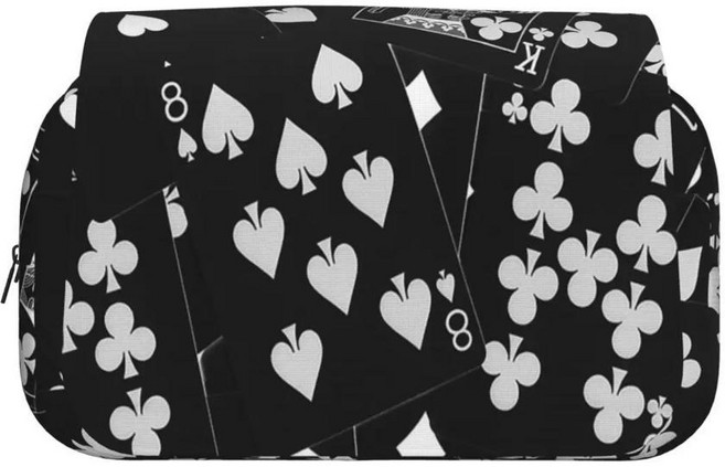 플레잉 카드 포커 케이스 재미있는 펜 박스 가방 대형 수납 학생 학교 선물 필통, 1개, 색상: 9. 7