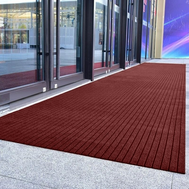 대형 카페트 논슬립 업소용현관매트 미끄럼방지매트 업소용 카페트 사무실 배란다 로비 바닥매트 스트라이프 잘라쓰는 발매트, 1개, 레드