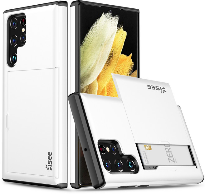 아이시(isee) 갤럭시S23/S23 플러스/S23 울트라 호환 슬라이드 카드 2장 수납 휴대폰 케이스