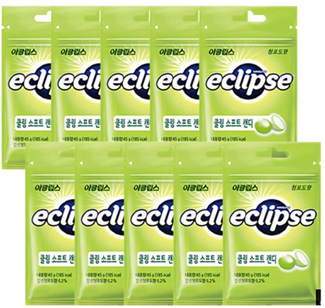 이클립스 쿨링 소프트 캔디 45g 청포도 또는 레몬 !주문옵션확인필수!, 10개