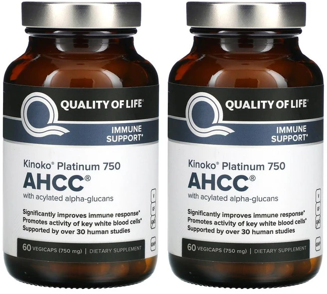 키노코 AHCC 플래티넘 kinoko 표고버섯 균사체 알파글루칸 이뮨 750mg, 60정, 2개 - 쿠팡