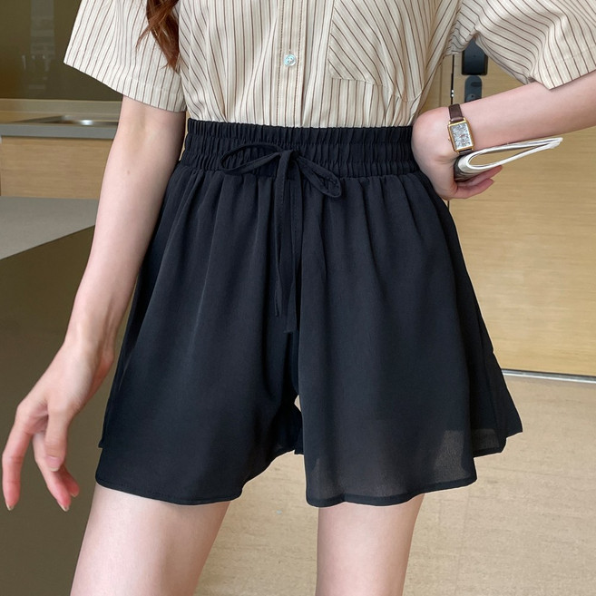 화지나무 여자 쿨 아이스 루즈핏 밴딩 여름 반바지