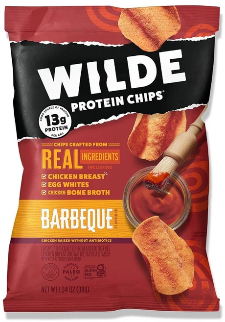WILDE 히말라야 핑크 소금 단백질 칩 얇고 바삭함 고단백질 케토 친화적 실제 성분으로 제작 38g(1.3온스) 백 (8팩), 1.34 Ounce (Pack of 8) - 쿠팡