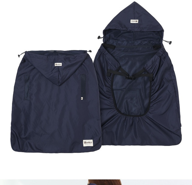 프리미엄 아기띠 워머 커버 망토 후드 블랭킷 가리개 바람막이 덮게 담요 사계절, 네이비