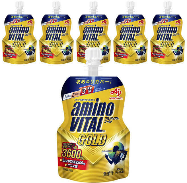 아미노바이탈 골드 필수 아미노산 3600mg BCAA 2200mg 구연산 사과 맛, 6개
