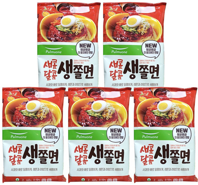 원하프비빔생쫄면460g풀무원-4개, 5개, 460g