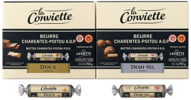 라꽁비에트 AOP 가염버터 + AOP 무염버터 총2팩, 150g, 2개