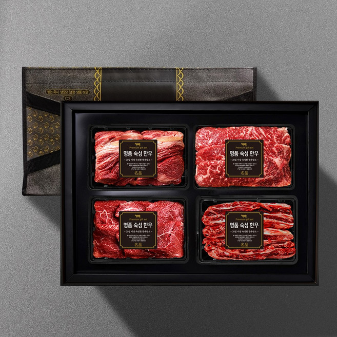 [기품맛담] 1++ 한우암소 구이혼합 2.4kg 선물세트 2호(꽃6안6채6특6), 1개