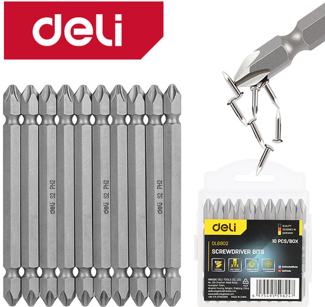 델리툴즈 드라이버 토션 비트 전동 임팩 자석 양날, 4개