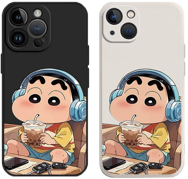 밀크티 마시는 보이 젤리 지문방지 렌즈 풀커버 아이폰 갤럭시 폰케이스