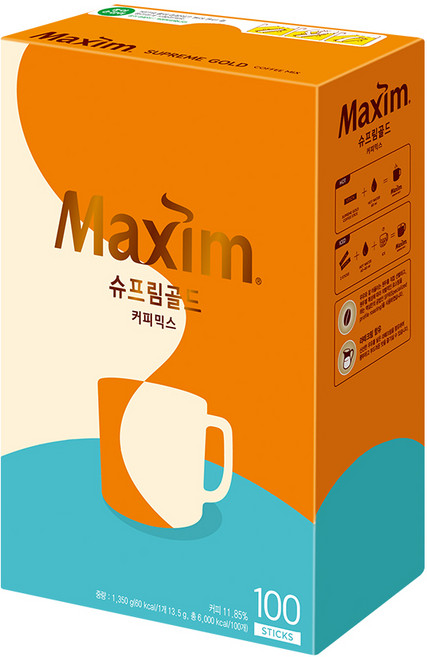 맥심 슈프림골드 커피믹스, 13.5g, 100개입, 8개