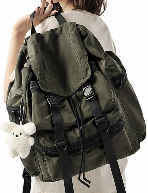 듀엘라 나일론 스트릿 나일론 백팩 여성 여행 직장인 남성 노트북 대학생 가벼운 배낭