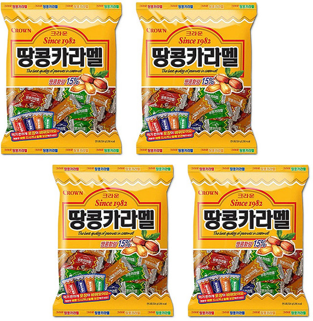 크라운 땅콩카라멜, 324g, 4개