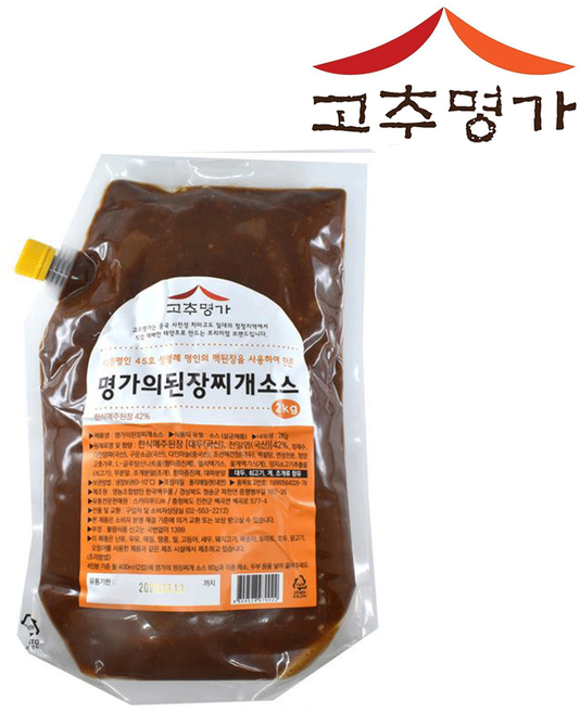 고추명가 된장찌개소스, 1개, 2kg