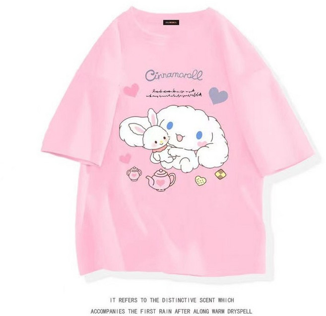 GOYES 시나모롤 반팔티 여아반팔티 여름반팔 귀여운 심플 티셔츠 반팔티 라운드넥 캐릭터 상의