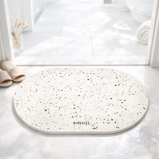 루메르 빨아쓰는 미끄럼방지 규조토 발매트, 도트블랙, 2개