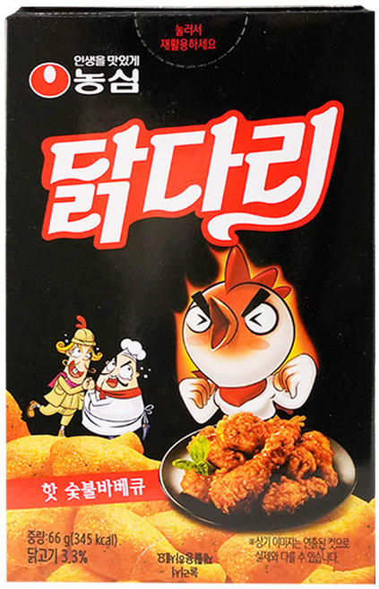 농심 닭다리 핫숯불 바비큐 66gx10개(반박스)+포켓몬 스티커 5장, 66g, 10개