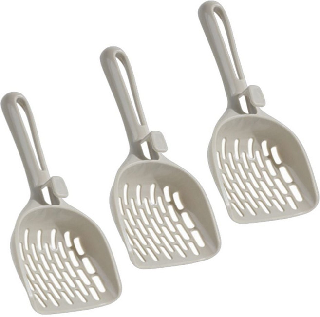 고양이 모래삽 3p세트 걸이형 고양이삽 촘촘 감자스쿱 모래주걱, 본상품