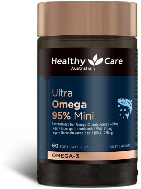 Healthy Care Ultra Omega 95% Mini 魚油膠囊, 1個, 1罐60顆, 60顆