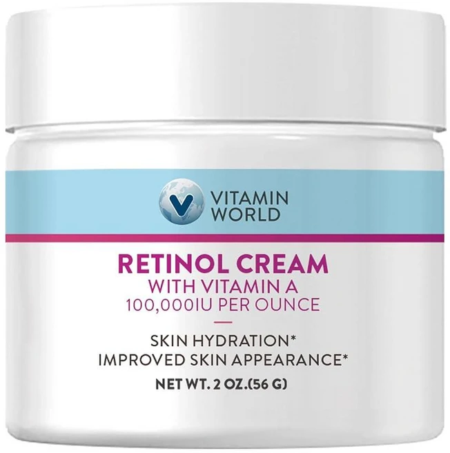 Vitamin World 레티놀 크림 100 000 IU 226.8g(8온스) 얼굴용 부드러운 나이트 크림 레티닐 팔미테이트 및 듀얼 비타민 E 코코넛 오일 페이스 모이스 - 쿠팡