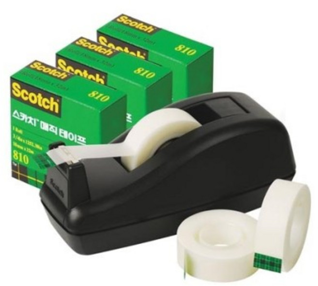 쓰리엠 매직테이프리필세트 SM-3Deal(C-40기획제품) 18mm x 32M 3p + 디스펜서 C-40, 혼합색상, 1세트