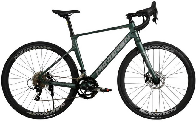 MINGREN RD-18S 破風公路車 鎂合金空力車架 一体式內走線 線控油碟, 變色龍消灰藍, 1個