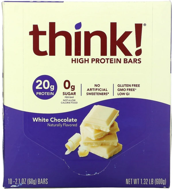 Think 하이 프로틴 바 화이트 초콜릿 10 개입 각 60 g(2.1 oz) 1팩, 1개, 10 Count, 2kg - 쿠팡