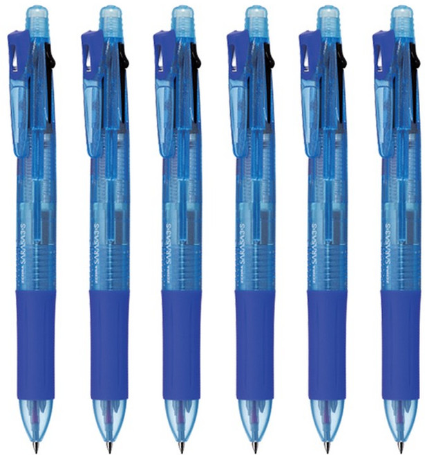 제브라 사라사 3+S 0.5mm 블루 SJ3-BL 멀티펜, 6개