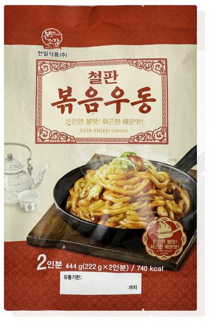 매콤한 본고장 철판볶음우동 2인1봉 4개, 444g